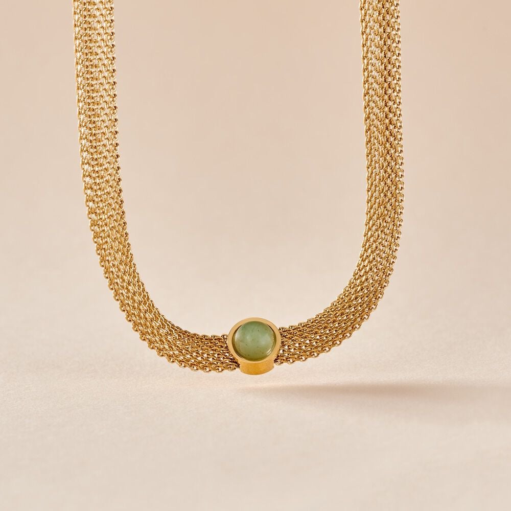 Collier Veria Acier Jaune Aventurine - Colliers avec pierres Femme | Marc Orian