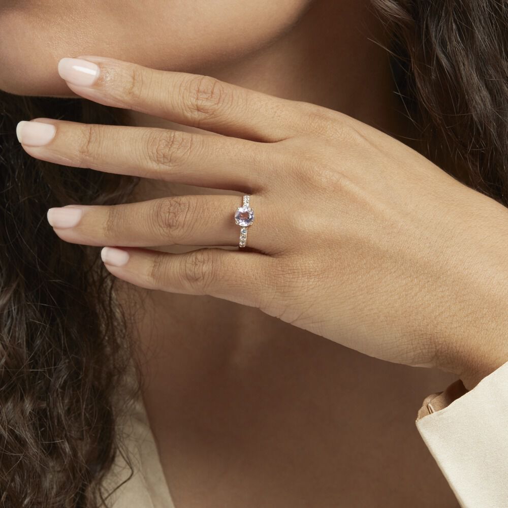 Bague Or Jaune Monroe Amethyste Oxydes De Zirconium - Bagues pierres fines Femme | Marc Orian