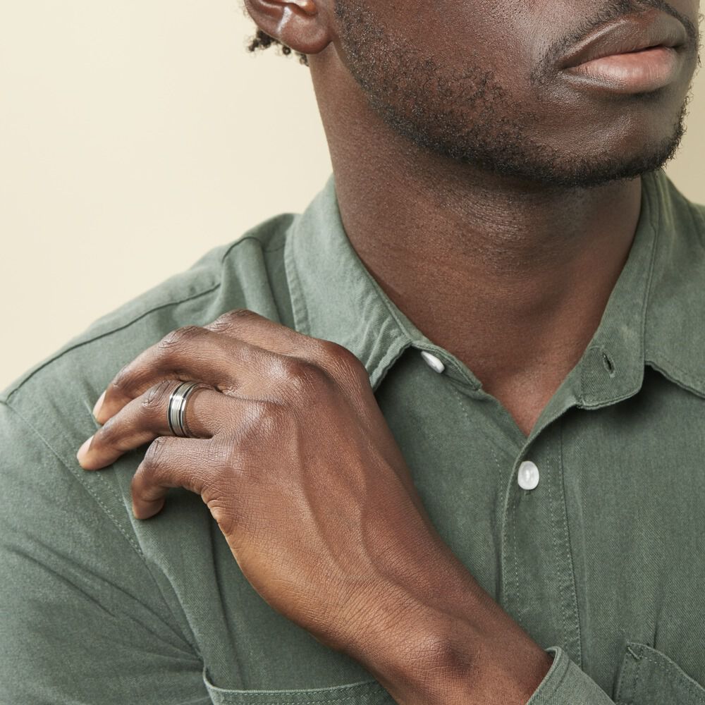 Bague Margalith Acier Blanc - Bagues grosses Homme | Marc Orian