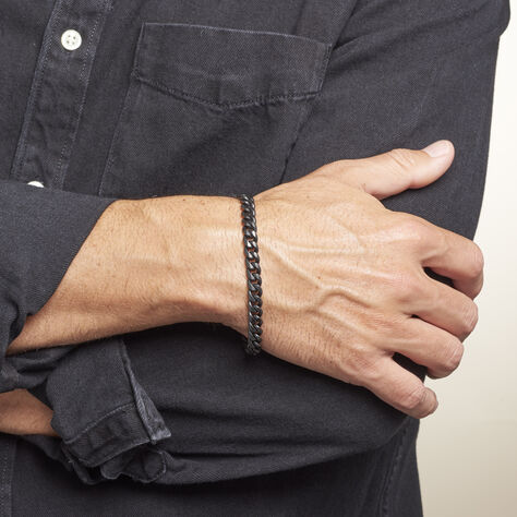 Bracelet Hipolite Maille Fantaisie Acier Noir - Bracelets chaînes Homme | Marc Orian
