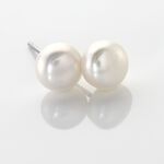 Boucles D'oreilles Puces Pascaloun Argent Perle De Culture - Puces Femme | Marc Orian