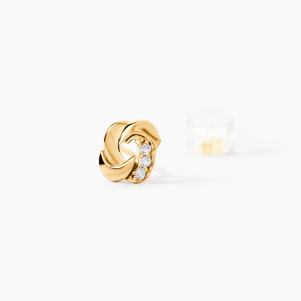 Boucles D'oreilles Puces Ilhem Fleur Or Jaune Oxyde De Zirconium - Puces Femme | Marc Orian