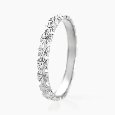 Alliance Fleur Diamantee Ruban Plat Or Blanc