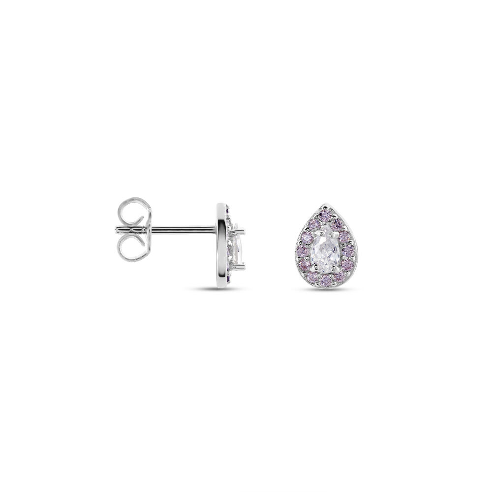 Boucles D'oreilles Puces Argent Blanc Tania Oxydes De Zirconium - Puces Femme | Marc Orian