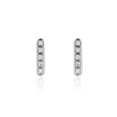 Boucles D'oreilles Puces Rosalin Blanc Diamant Blanc - Puces Femme | Marc Orian