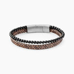 Bracelet Jourdan Cuir De Vache Marron Onyx - Bracelets cuir Homme | Marc Orian