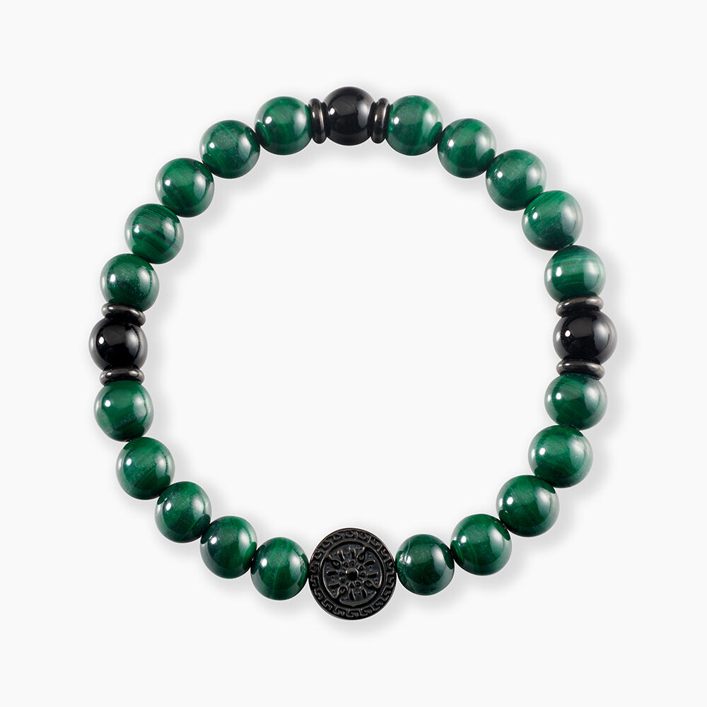 Bracelet Jourdan Acier Noir Malachite - Bracelets cha&icirc;nes Homme | Marc Orian