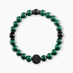 Bracelet Jourdan Acier Noir Malachite - Bracelets cha&icirc;nes Homme | Marc Orian