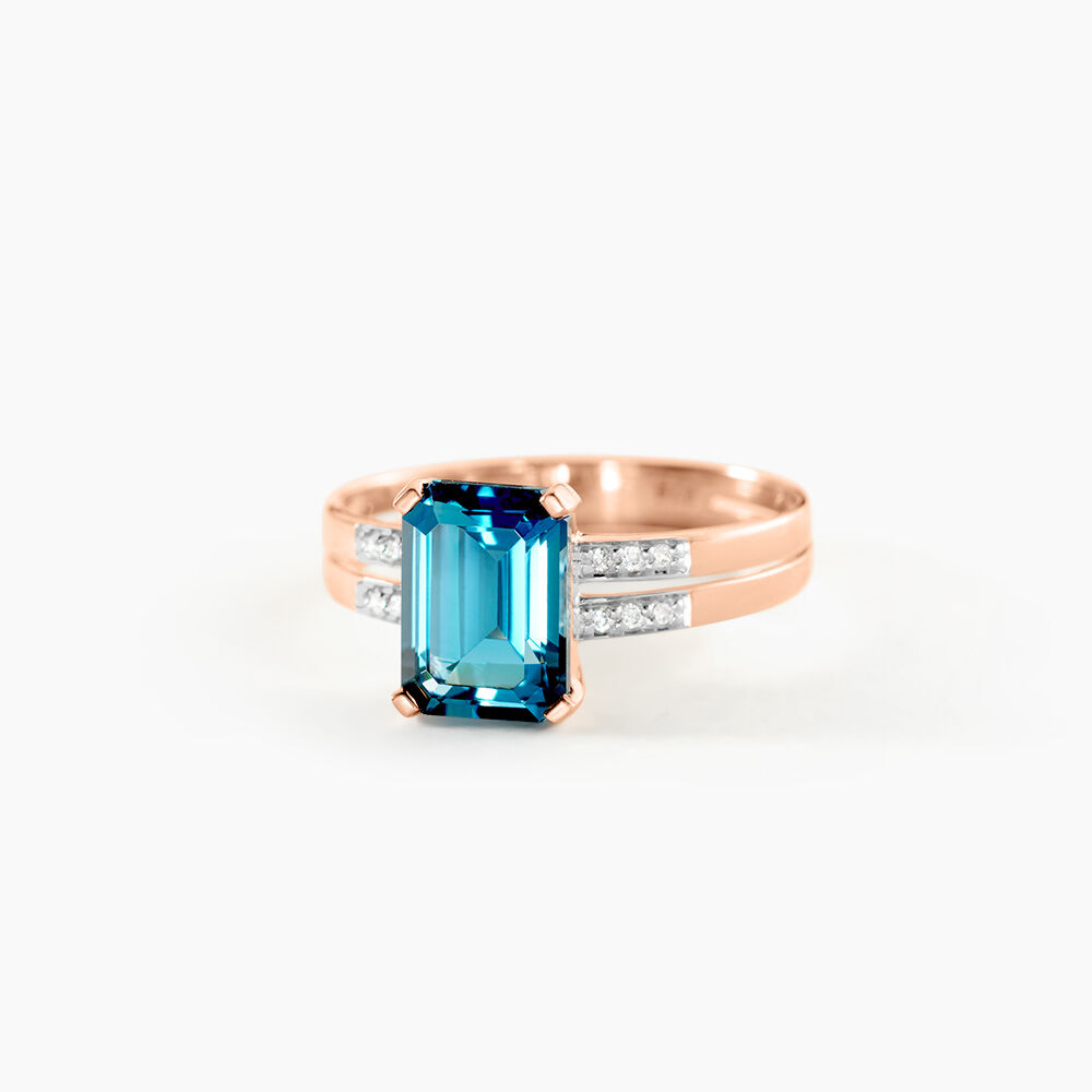 Bague Noee Or Rose Topaze Et Oxyde De Zirconium - Bagues pierres fines Femme | Marc Orian