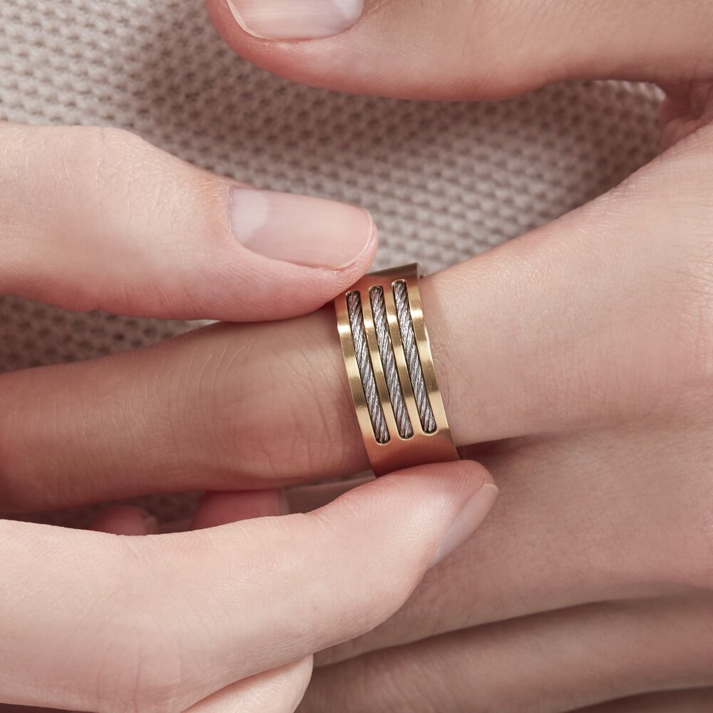Bague Andro Acier Bicolore - Bagues grosses Homme | Marc Orian