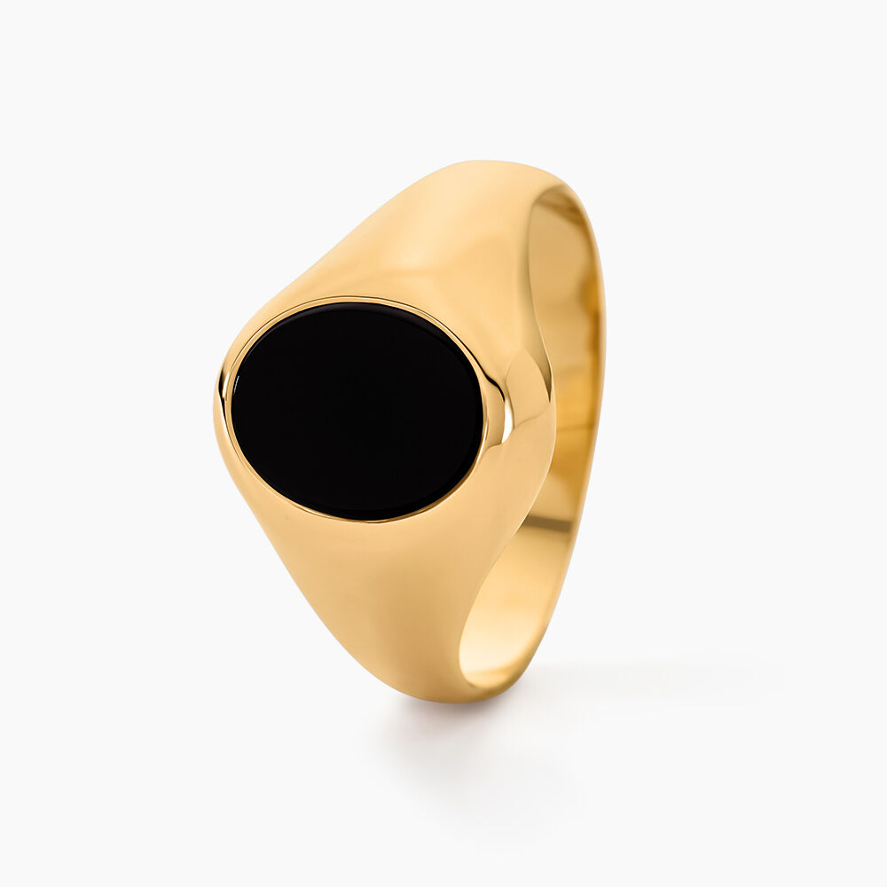 Chevalière Gerolt Ovale Or Jaune Onyx - Chevalières Homme | Marc Orian