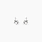 Boucles D'oreilles Puces Vrille Accompagnee Or Blanc Diamant - Puces Femme | Marc Orian