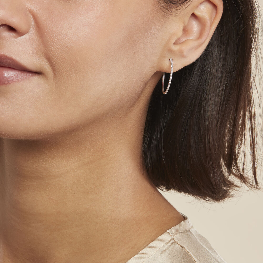 Créoles Aryanna Rondes Or Blanc Diamant -  Femme | Marc Orian
