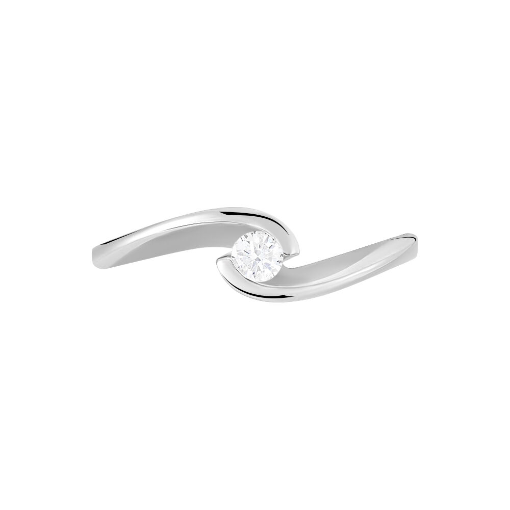 Bague Solitaire Vrille Or Blanc Diamant - Solitaires Femme | Marc Orian