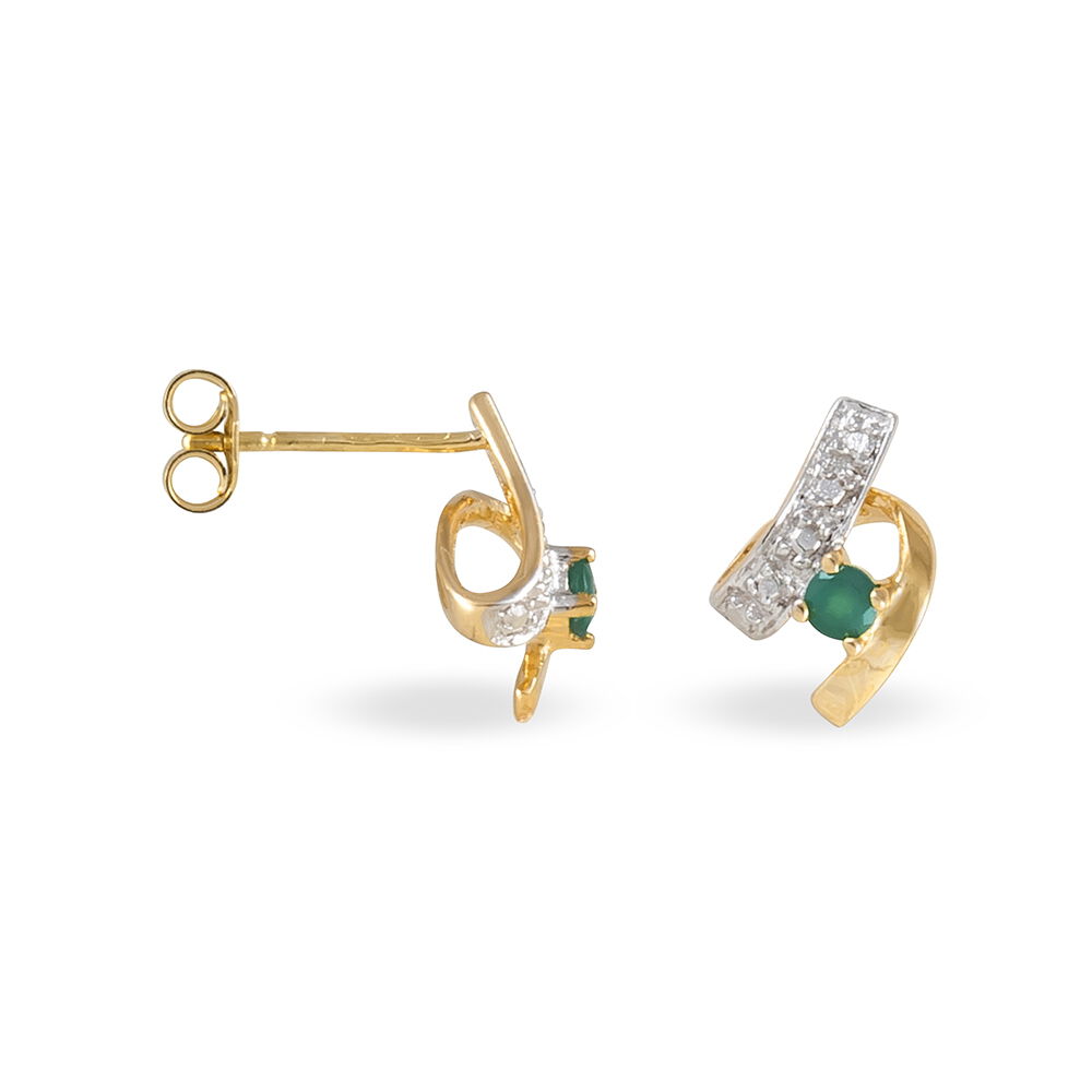 Boucles D'oreilles Puces Kirsten Or Jaune Agate - Puces Femme | Marc Orian