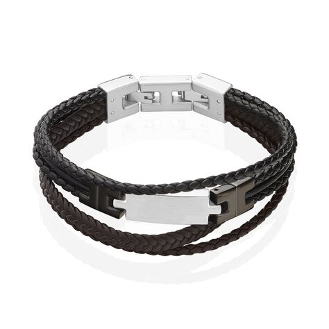 Bracelet Jourdan Thasos Cuir Noir Et Marron - Bracelets Homme | Marc Orian