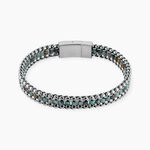 Bracelet Naturel Acier Blanc Jaspe Africain - Bracelets cha&icirc;nes Homme | Marc Orian