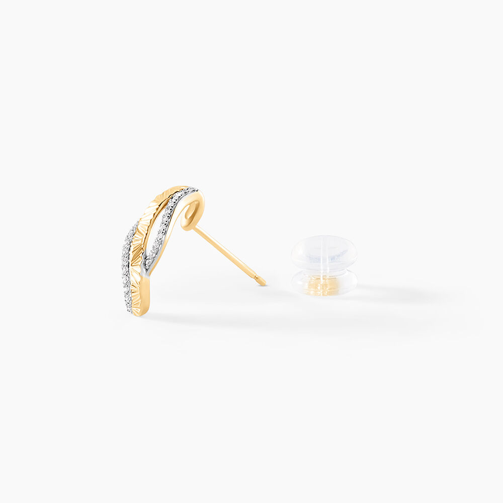 Boucles D'oreilles Puces Bathilde Or Jaune Diamant - Puces Femme | Marc Orian