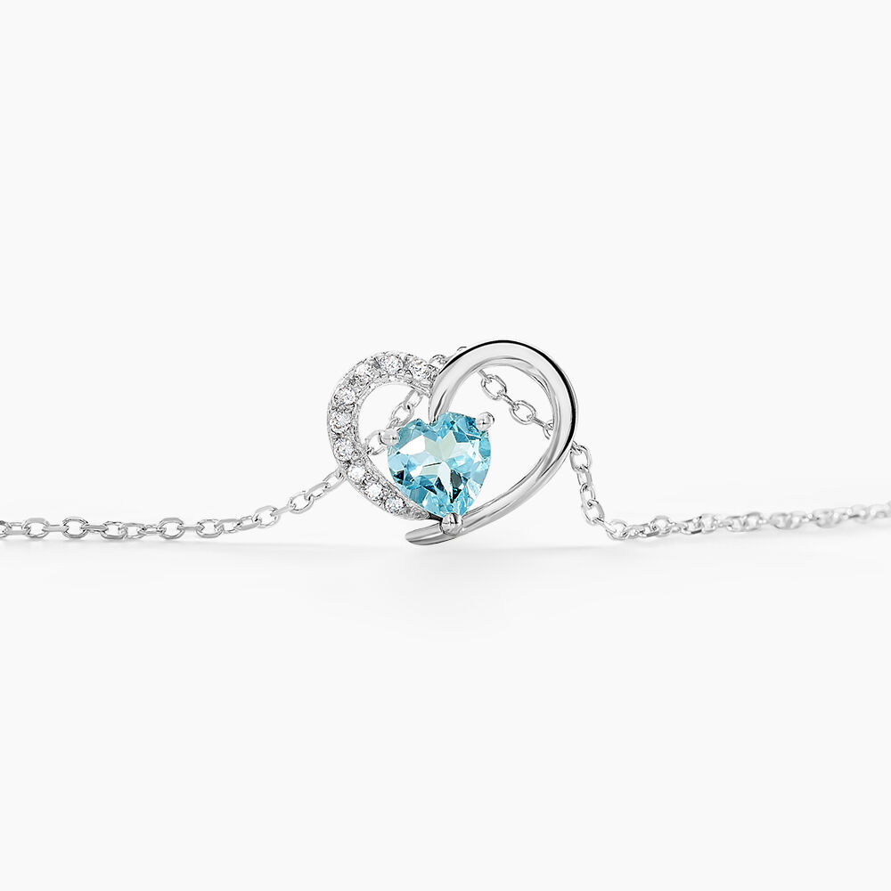 Collier Eliana Or Blanc Topaze Et Oxyde De Zirconium - Colliers avec pierres Femme | Marc Orian