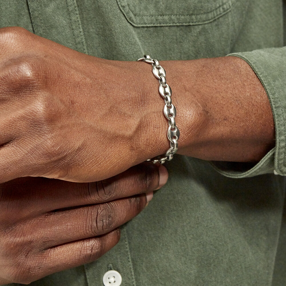 Bracelet Cadia Acier Blanc - Bracelets mailles Homme | Marc Orian