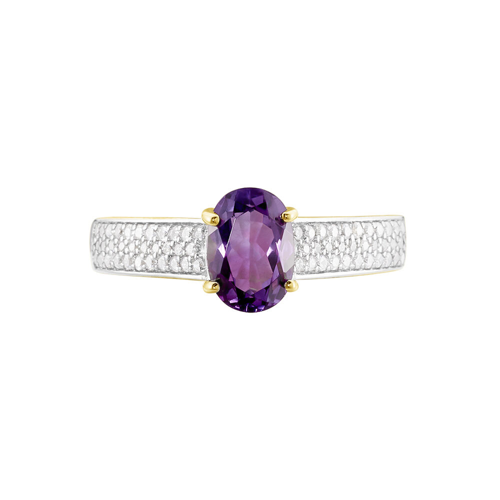 Bague Solitaire Crista Or Jauneamethyste Et Oxyde -  Femme | Marc Orian