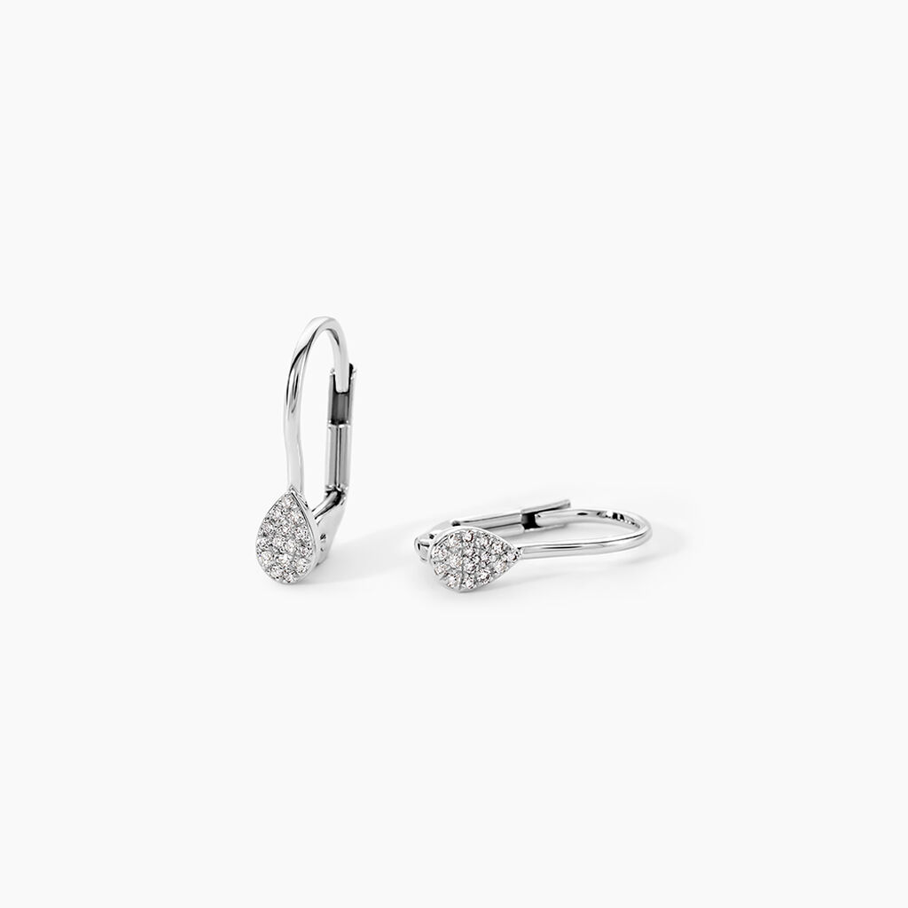 Boucles D'oreilles Pendantes Or Blanc Urzula Diamants - Pendantes Femme | Marc Orian