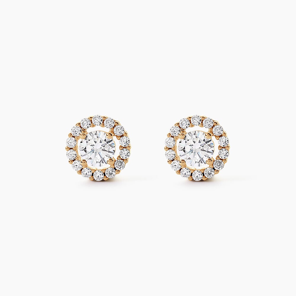 Boucles D'Oreilles Puces Annissa Plaqu&eacute; Or Jaune Oxyde De Zirconium - Puces Femme | Marc Orian