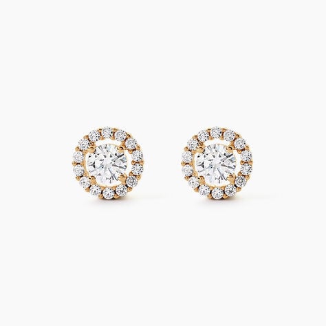 Boucles D'Oreilles Puces Annissa Plaqu&eacute; Or Jaune Oxyde De Zirconium - Puces Femme | Marc Orian
