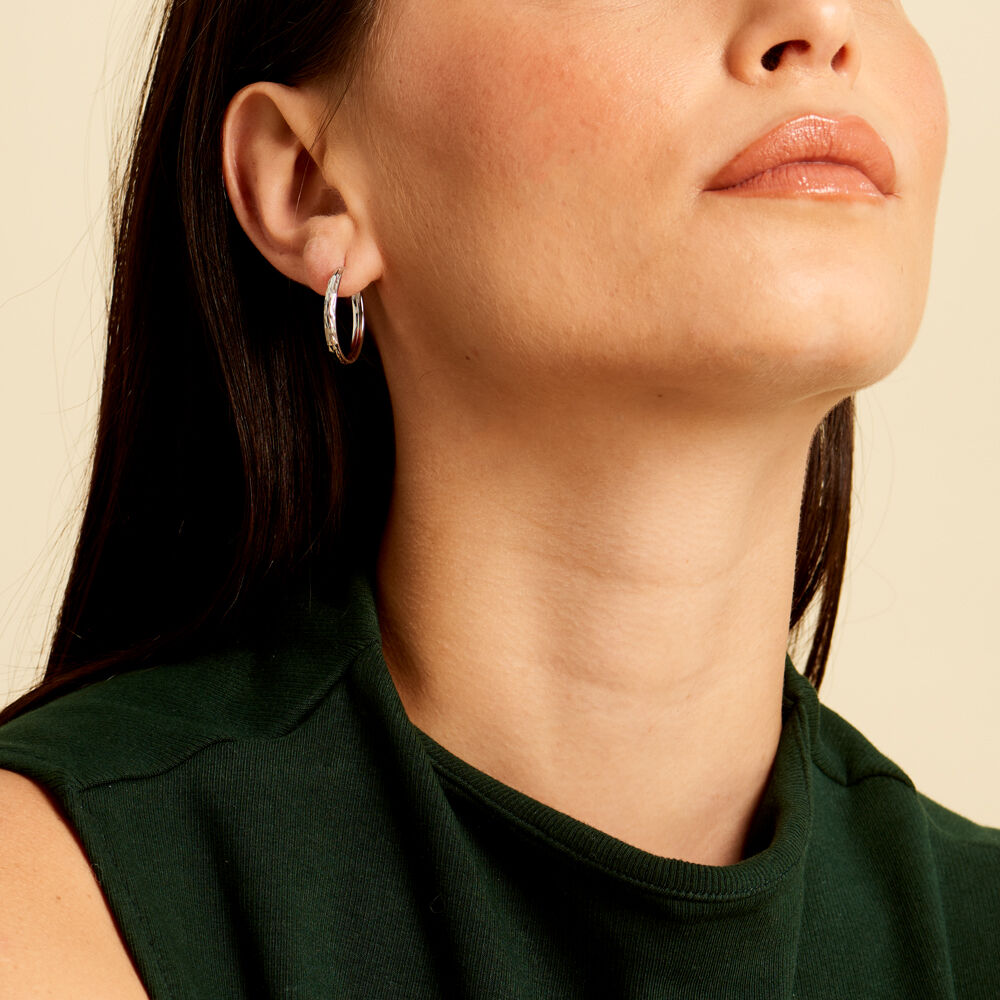 Créoles Argent Blanc Najiha - Créoles Femme | Marc Orian