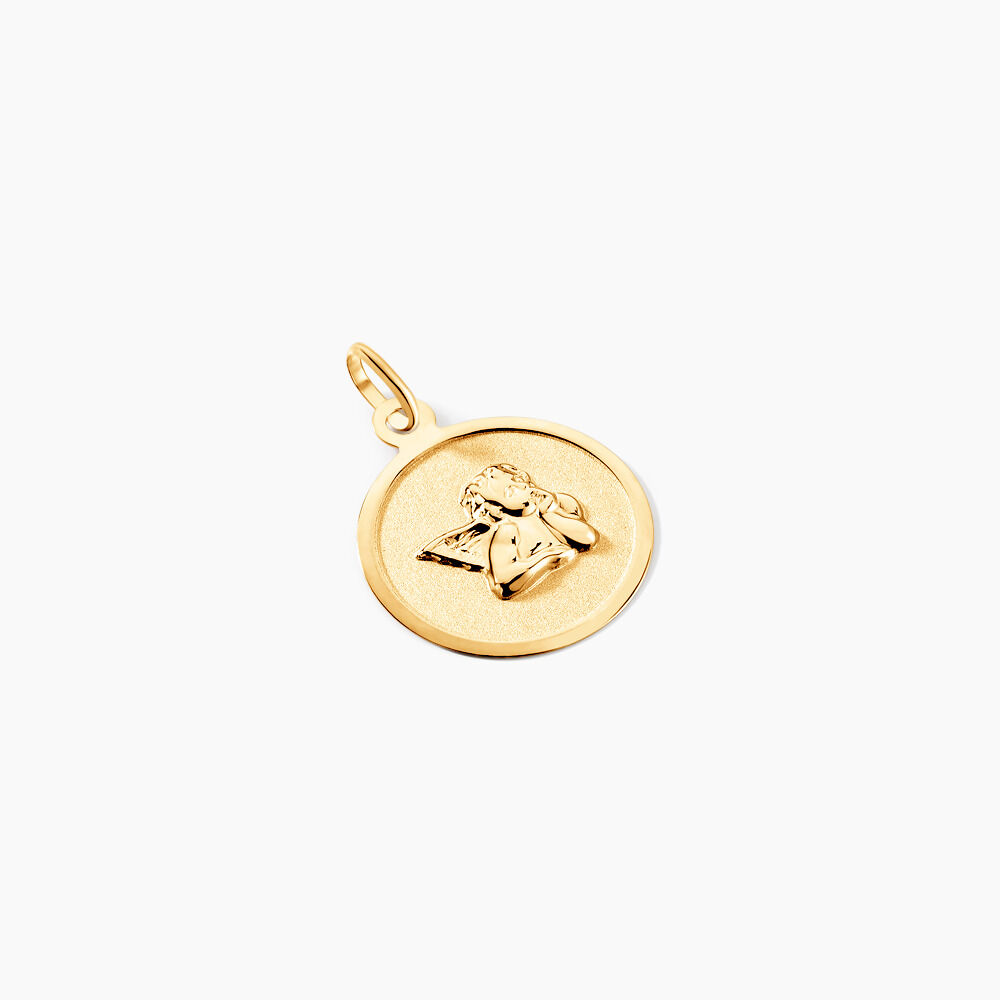 Pendentif Ange Rond Or Jaune - Médailles et médaillons Famille | Marc Orian