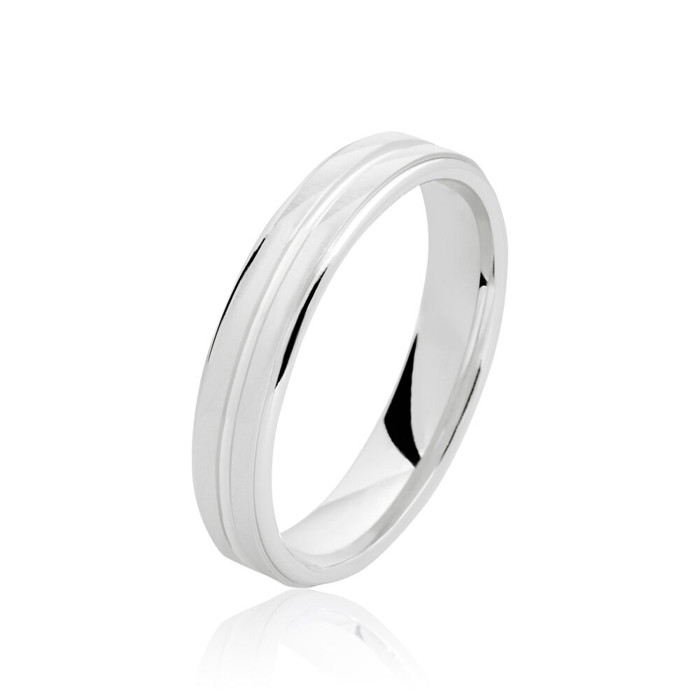 Alliance Shalena Ruban Plat Or Blanc - Alliances duo Unisex | Marc Orian