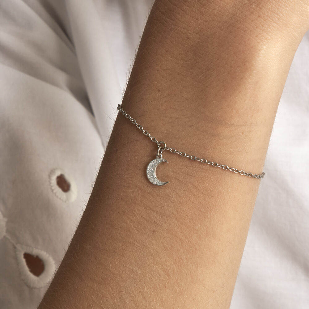 Bracelet Twiggy Argent Blanc - Bracelets chaînes Femme | Marc Orian