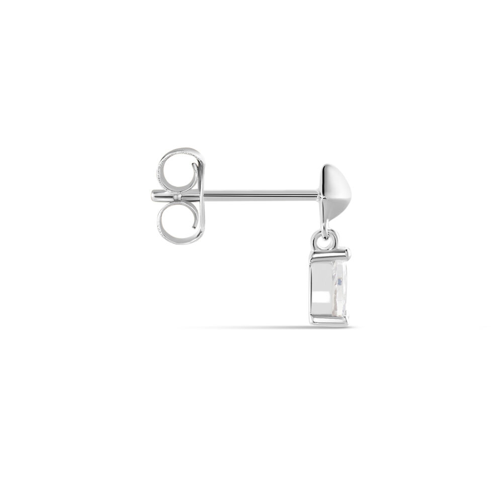 Boucle D'oreille Puce Unitaire Deorsa Argent Blanc Oxyde De Zirconium - Puces Femme | Marc Orian