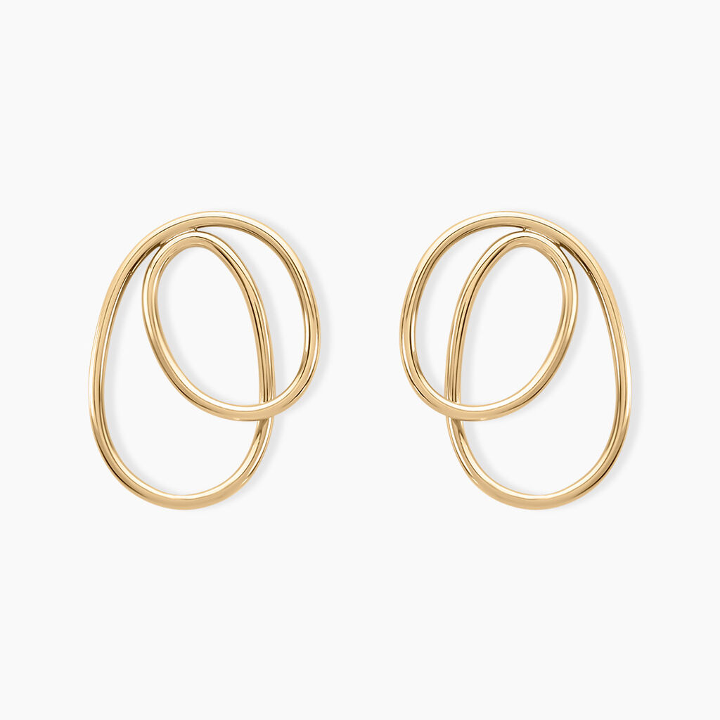 Boucles D'oreilles Pendantes Iza Plaque Or Jaune - Pendantes Femme | Marc Orian