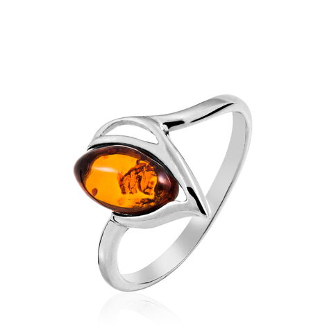 Bague Argent Blanc Nailla Ambre - Bagues vintage Femme | Marc Orian