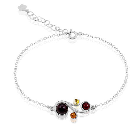 Bracelet Alexa Argent Blanc Ambre - Bracelets chaînes Femme | Marc Orian