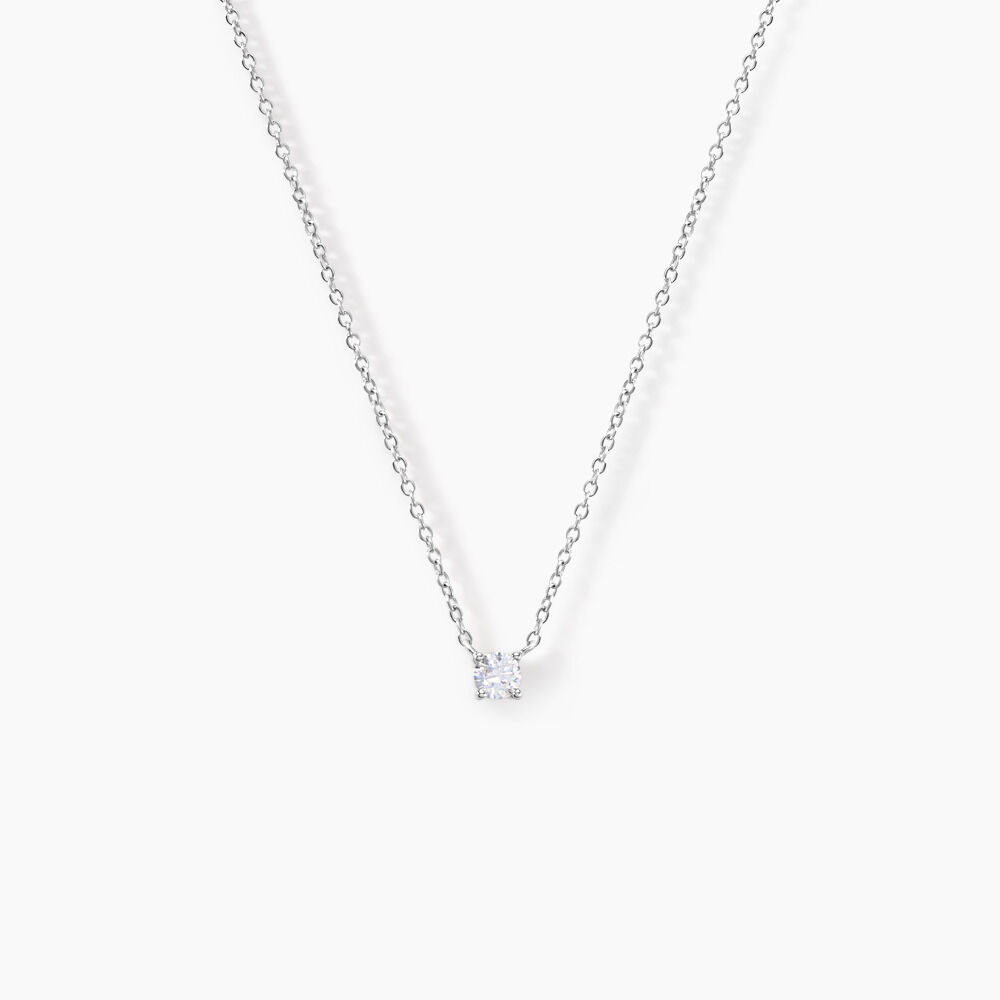 Collier Court Argent Blanc Lylwenn Oxyde De Zirconium - Colliers ras du cou Femme | Marc Orian