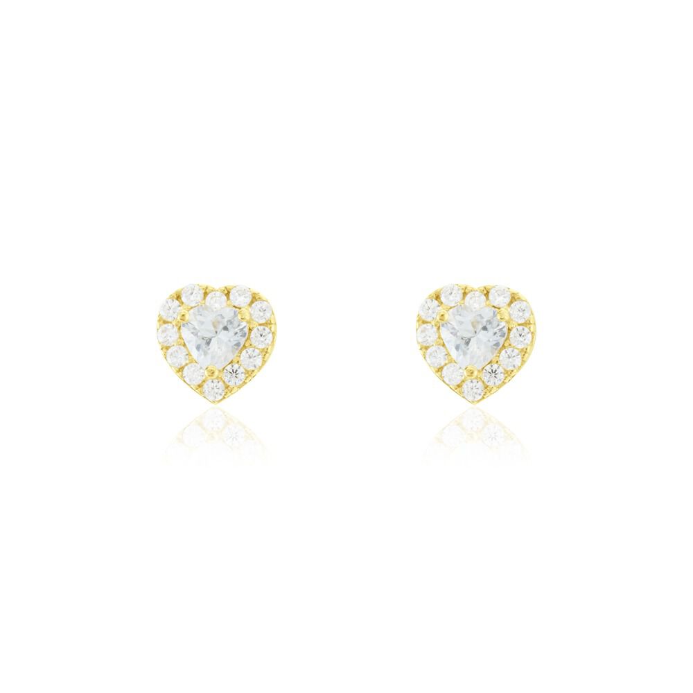 Boucles D'oreilles Puces Or Jaune Festuca Oxydes De Zirconium - Puces Femme | Marc Orian