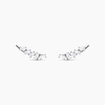 Boucles D'oreilles Grimpantes Adonia Argent Blanc Oxyde De Zirconium - Piercings d'oreilles Femme | Marc Orian
