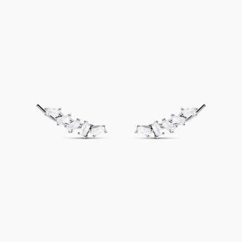 Boucles D'oreilles Grimpantes Adonia Argent Blanc Oxyde De Zirconium - Piercings d'oreilles Femme | Marc Orian