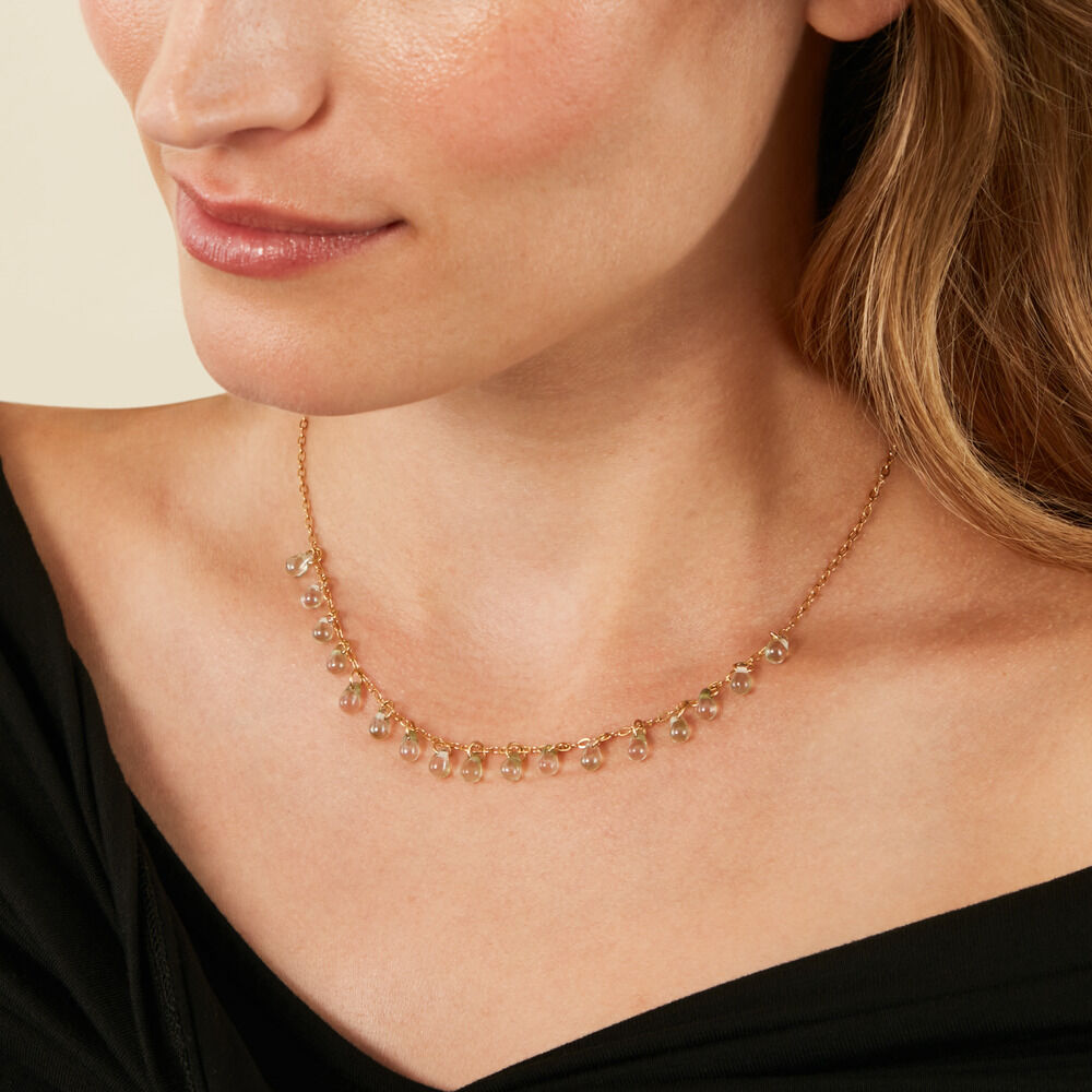 Collier Ria Acier Jaune Pierre De Synthese - Colliers avec pierres Femme | Marc Orian