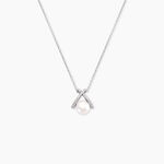 Collier Yacinthe Argent Blanc Perle De Culture Et Oxyde De Zirconium - Colliers avec pierres Femme | Marc Orian