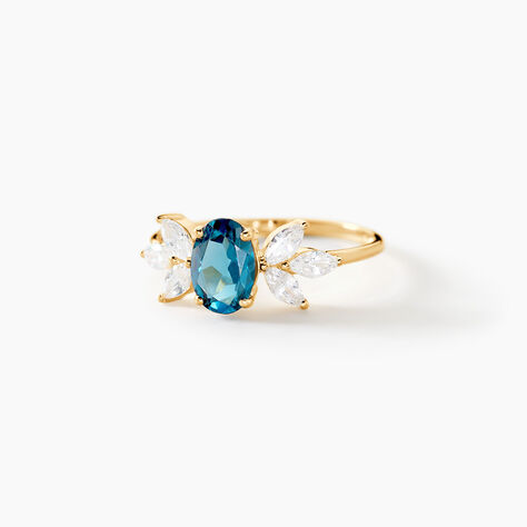 Bague Or Blanc Dayron Topaze Oxydes De Zirconium - Bagues pierres fines Femme | Marc Orian