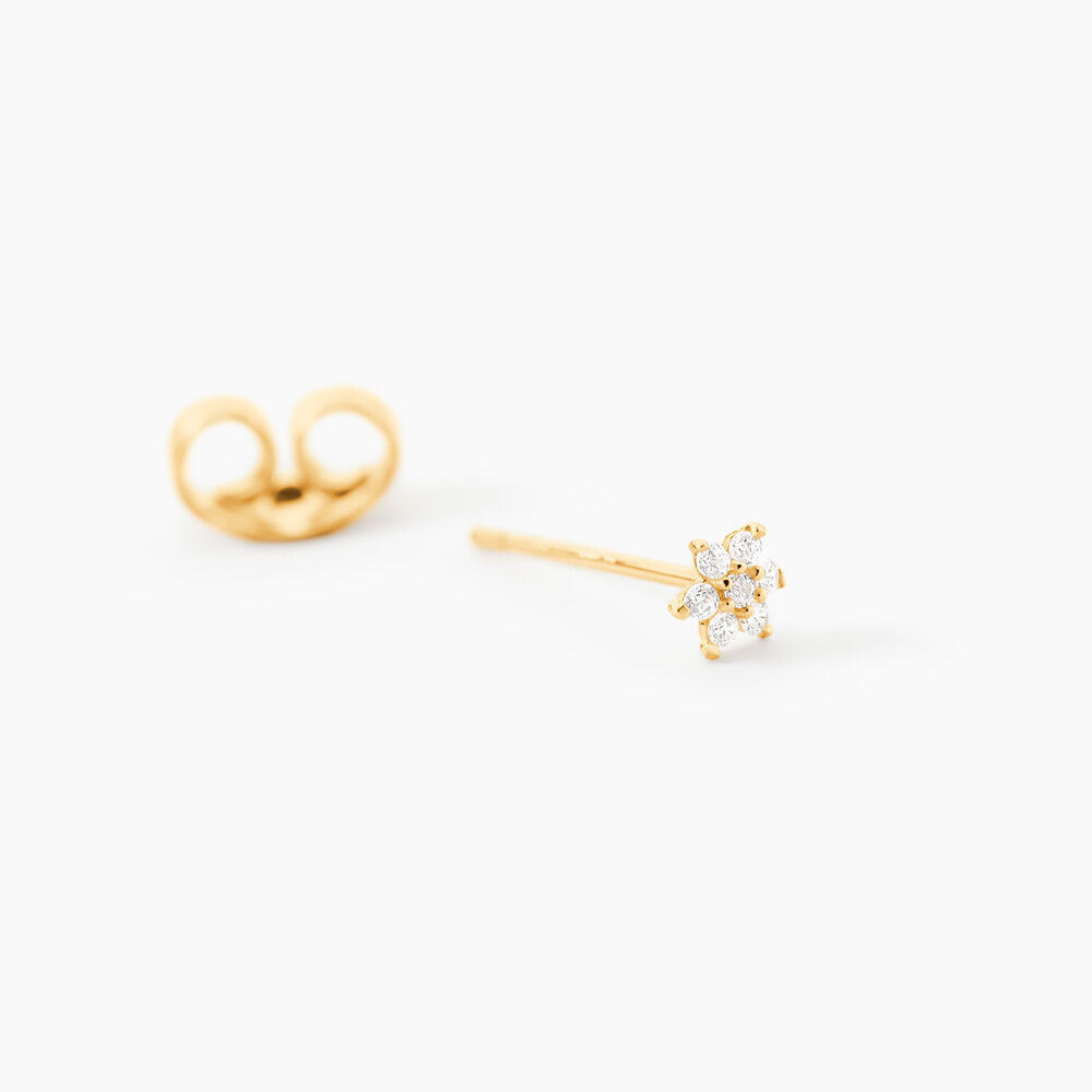 Boucles D'Oreilles Puces Barnabas Or Jaune Oxyde De Zirconium - Puces Femme | Marc Orian