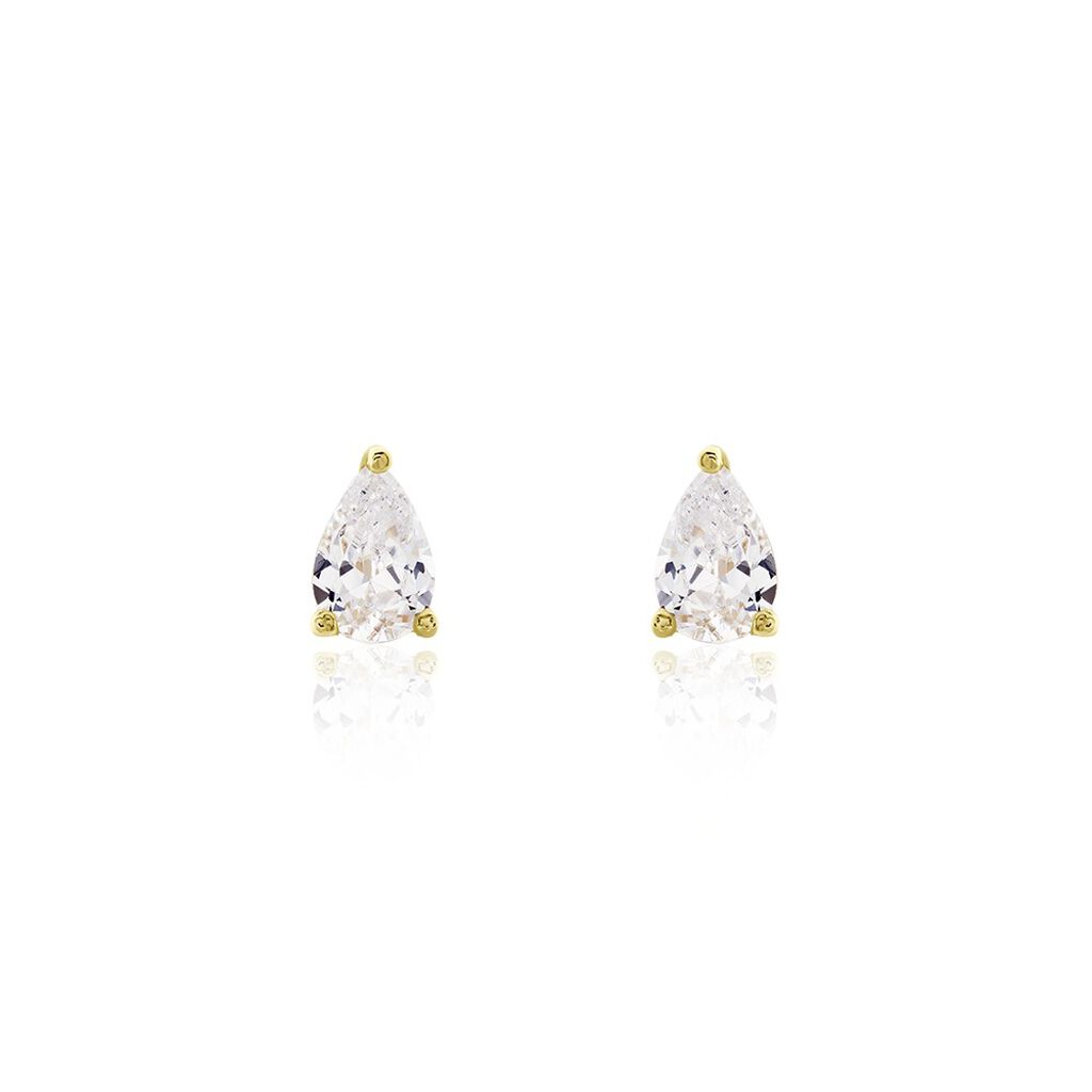 Boucles D'oreilles Puces Tierra Or Jaune Oxyde De Zirconium - Clous d'oreilles Femme | Marc Orian