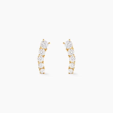 Boucles D'oreilles Puces Or Jaune Anaca Oxydes De Zirconium - Puces Femme | Marc Orian