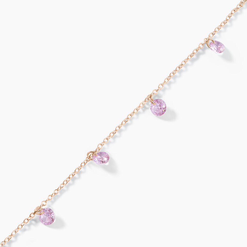 Bracelet Collie Argent Rose Oxyde De Zirconium - Bracelets chaînes Femme | Marc Orian