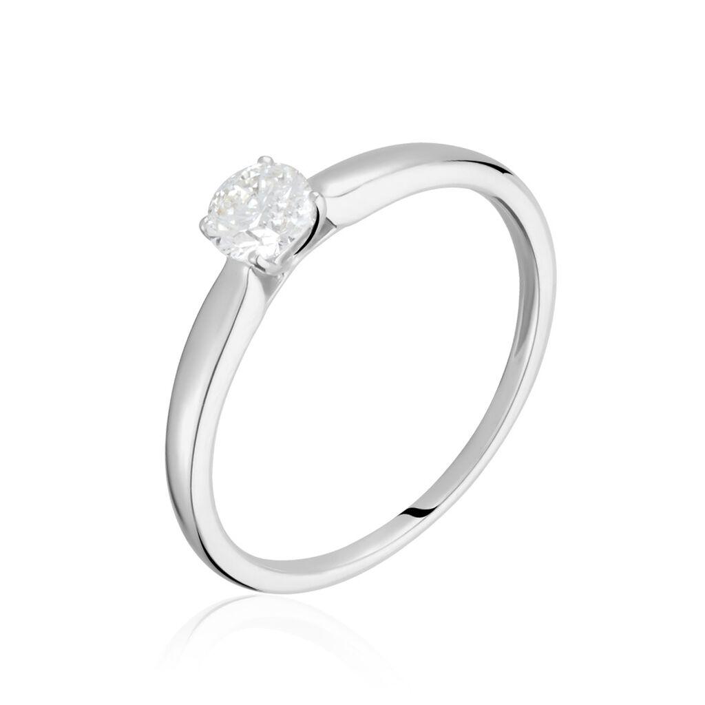 Bague Solitaire Or Blanc Flora Diamant - Solitaires Femme | Marc Orian