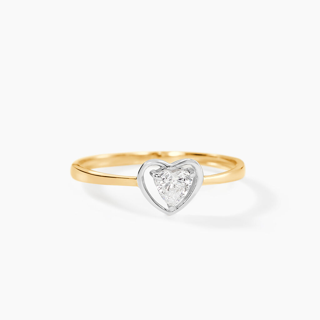 Bague Or Bicolore Goulvena Oxyde De Zirconium - Solitaires Femme | Marc Orian