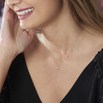 Collier Coeur Serti Clos Or Blanc Oxyde De Zirconium - Colliers avec pierres Femme | Marc Orian